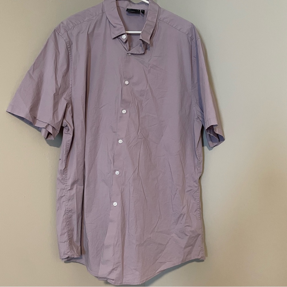 ASOS DESIGN button down shirt Light Purple Men's Shirt